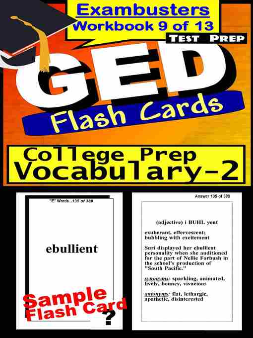 Title details for GED Test College Prep Vocabulary 2—Exambusters Flashcards—Workbook 9 of 13 by GED Exambusters - Available